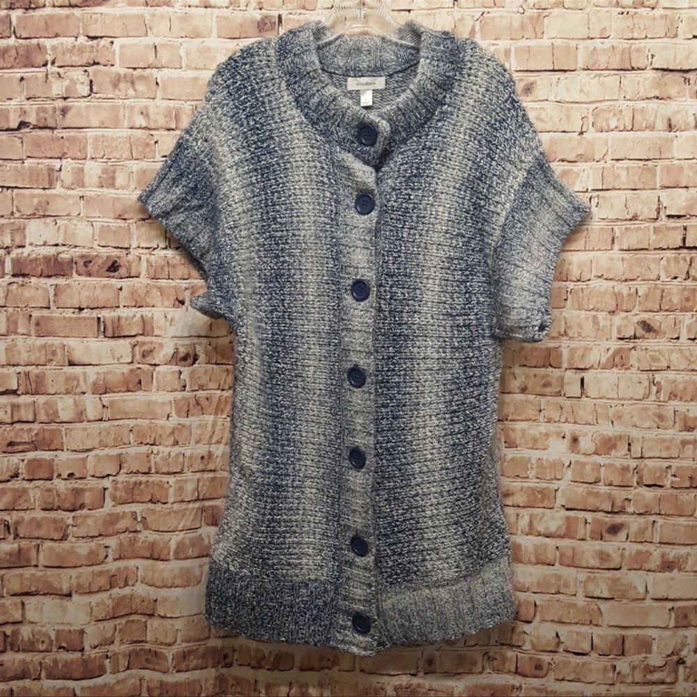 LONG Button Down Short Sleeve Cardigan